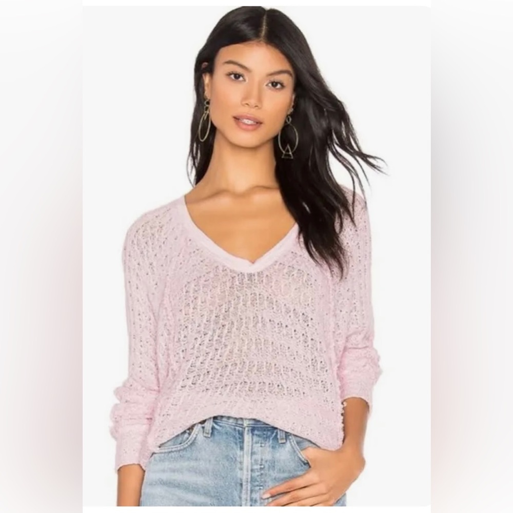 Free People we the free Oversized V Neck Lightweight Sweater